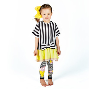 White and Black Stripe Alice Tunic with Bow Detail