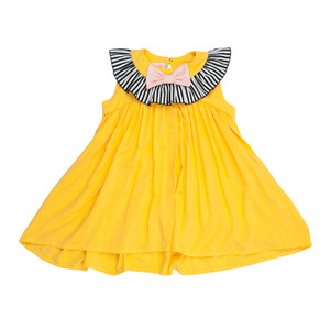 Yellow Frill Neck and Bow Pretty Pretty Dress